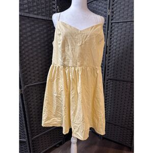 H&M Cotton Sundress Yellow Sleeveless Adjustable Straps XL